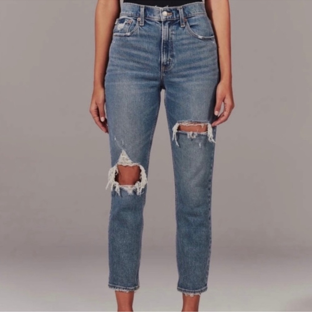 Abercrombie & Fitch Curve Love High Rise  Mom Jeans Size 28
